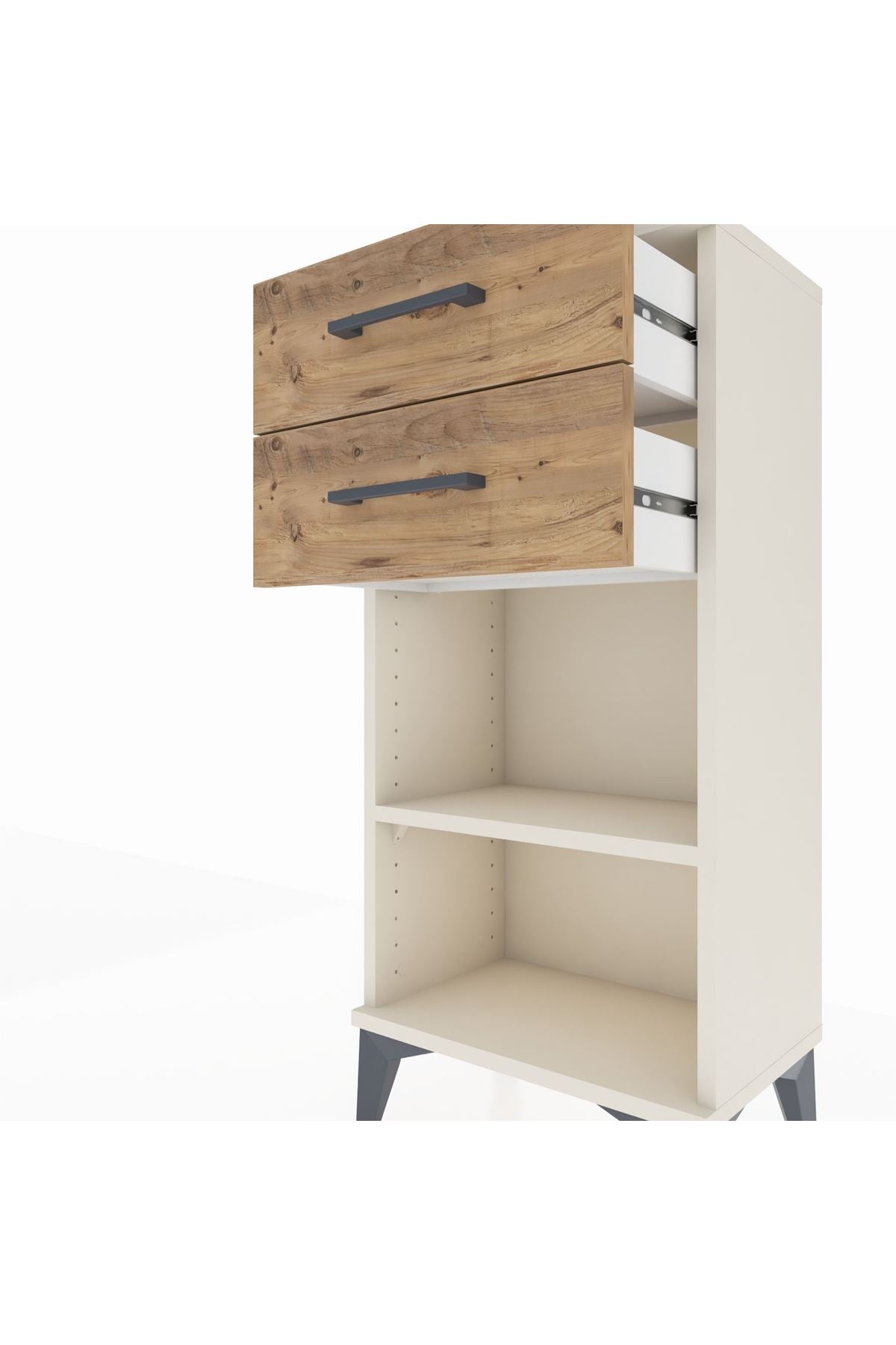 Arges Komodin Tek Raflı 2 Çekmeceli 44x30x96 - S09M003V3A