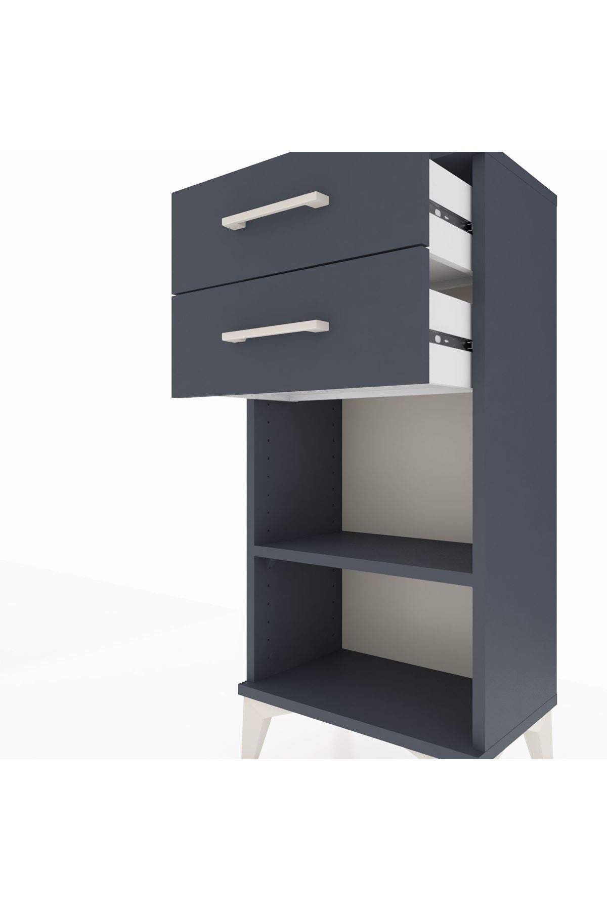 Arges Komodin Tek Raflı 2 Çekmeceli 44x30x96 - S09M003V5A