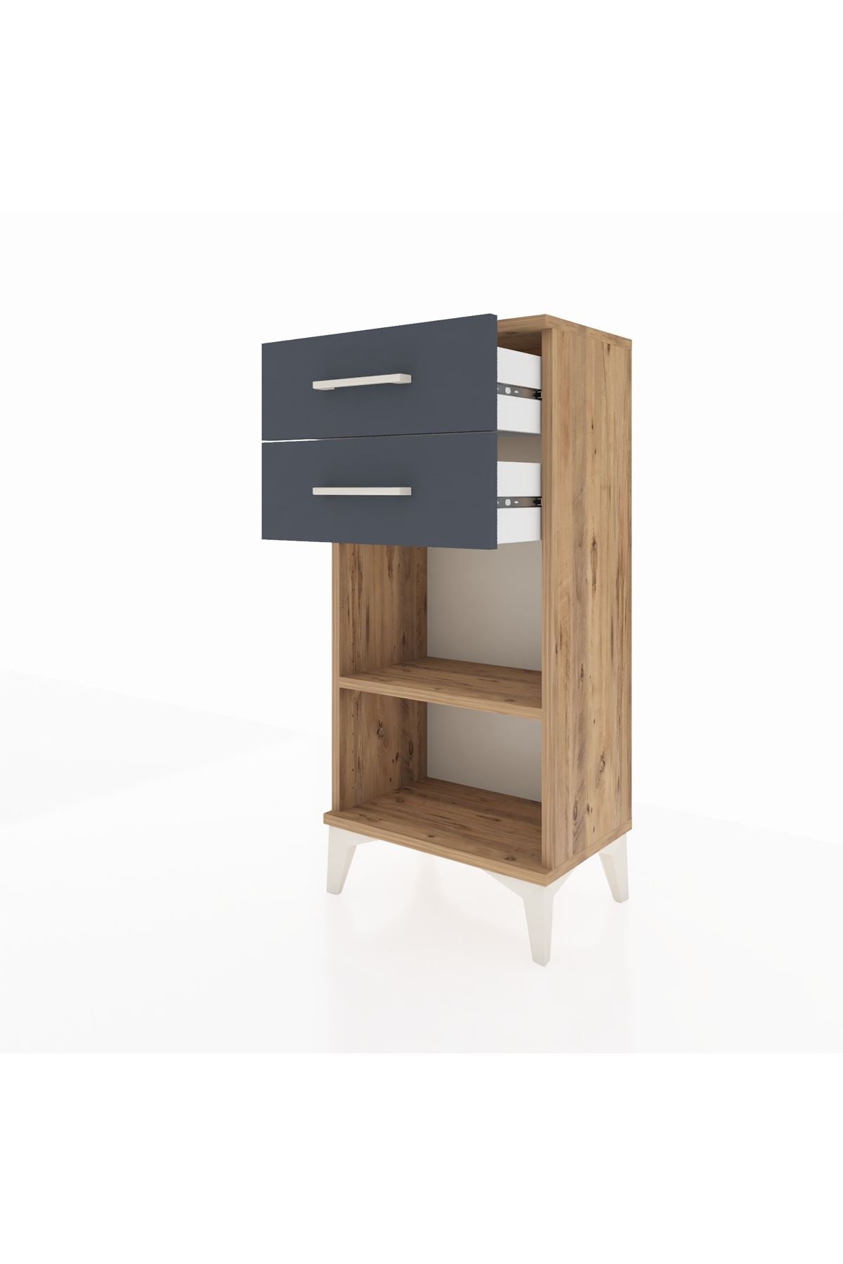 Arges Komodin Tek Raflı 2 Çekmeceli 44x30x96 - S09M003V8A