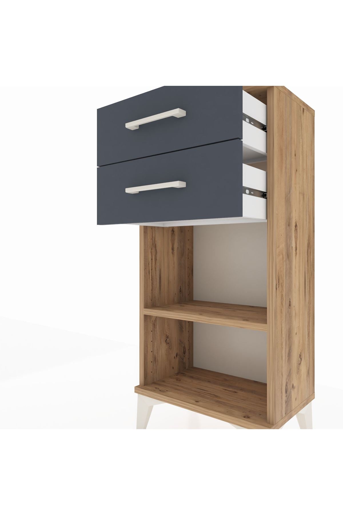 Arges Komodin Tek Raflı 2 Çekmeceli 44x30x96 - S09M003V8A