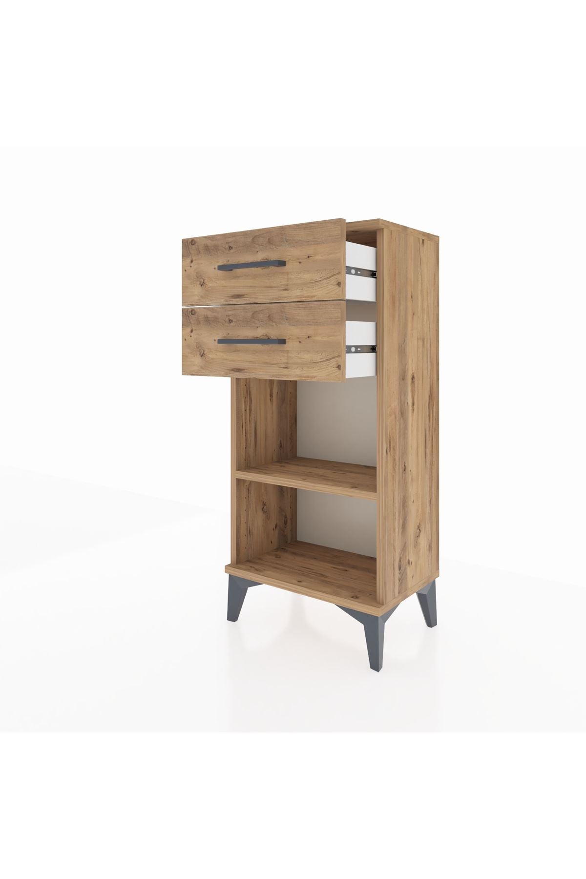 Arges Komodin Tek Raflı 2 Çekmeceli 44x30x96 - S09M003V9A