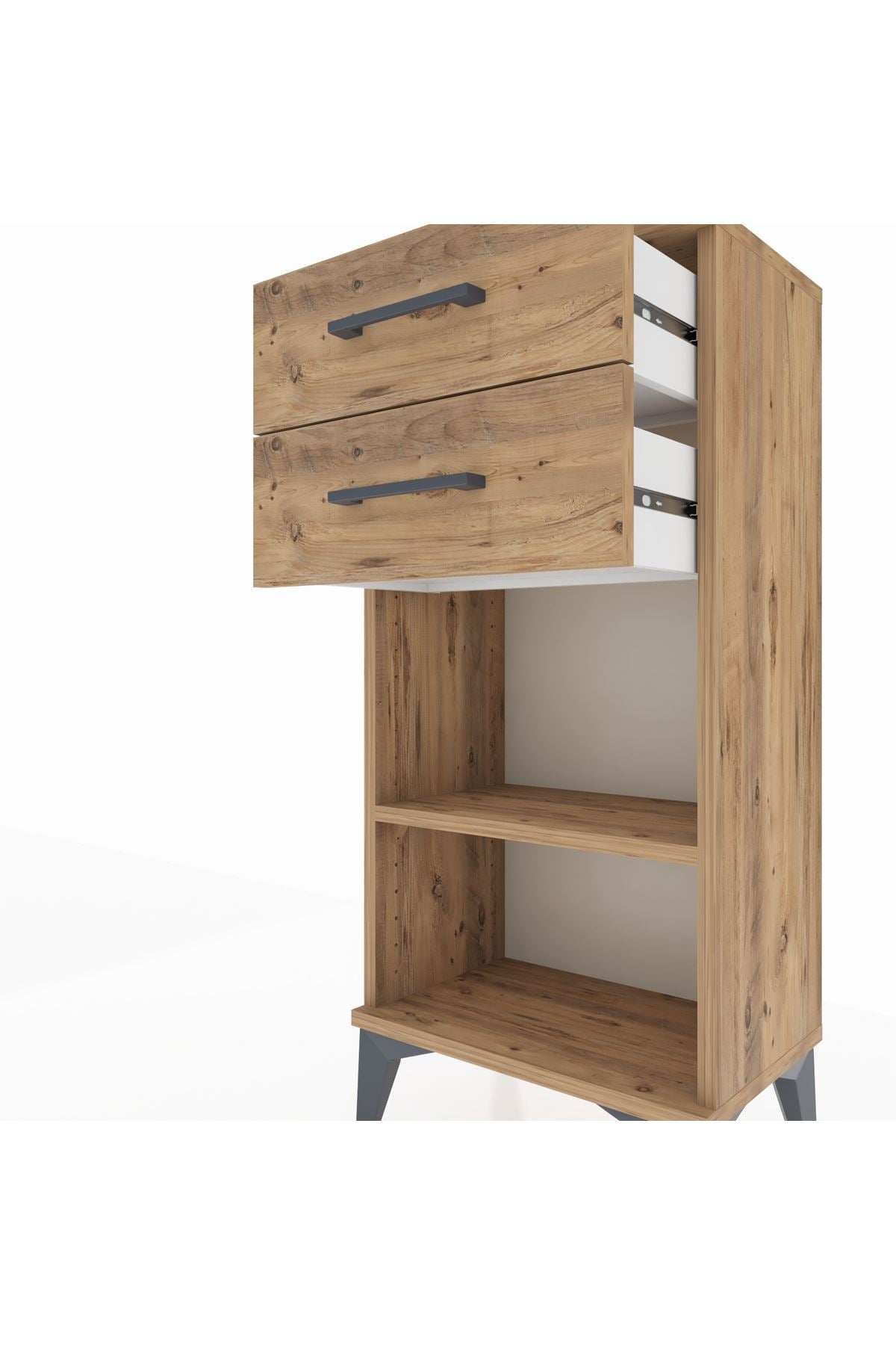 Arges Komodin Tek Raflı 2 Çekmeceli 44x30x96 - S09M003V9A