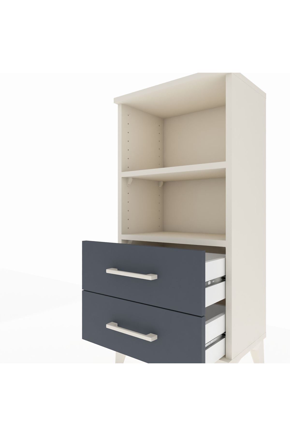Arges Komodin 2 Raflı 2 Çekmeceli 44x30x96 - S09M004V2A
