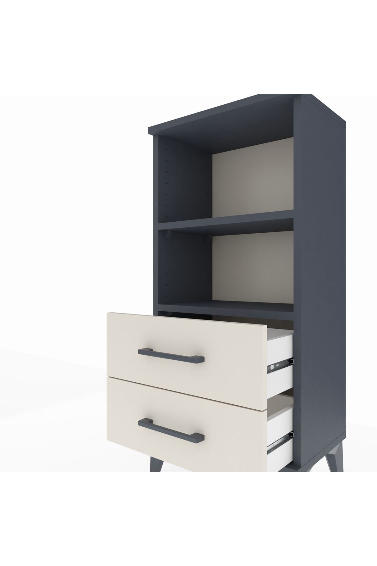 Arges Komodin 2 Raflı 2 Çekmeceli 44x30x96 - S09M004V4A