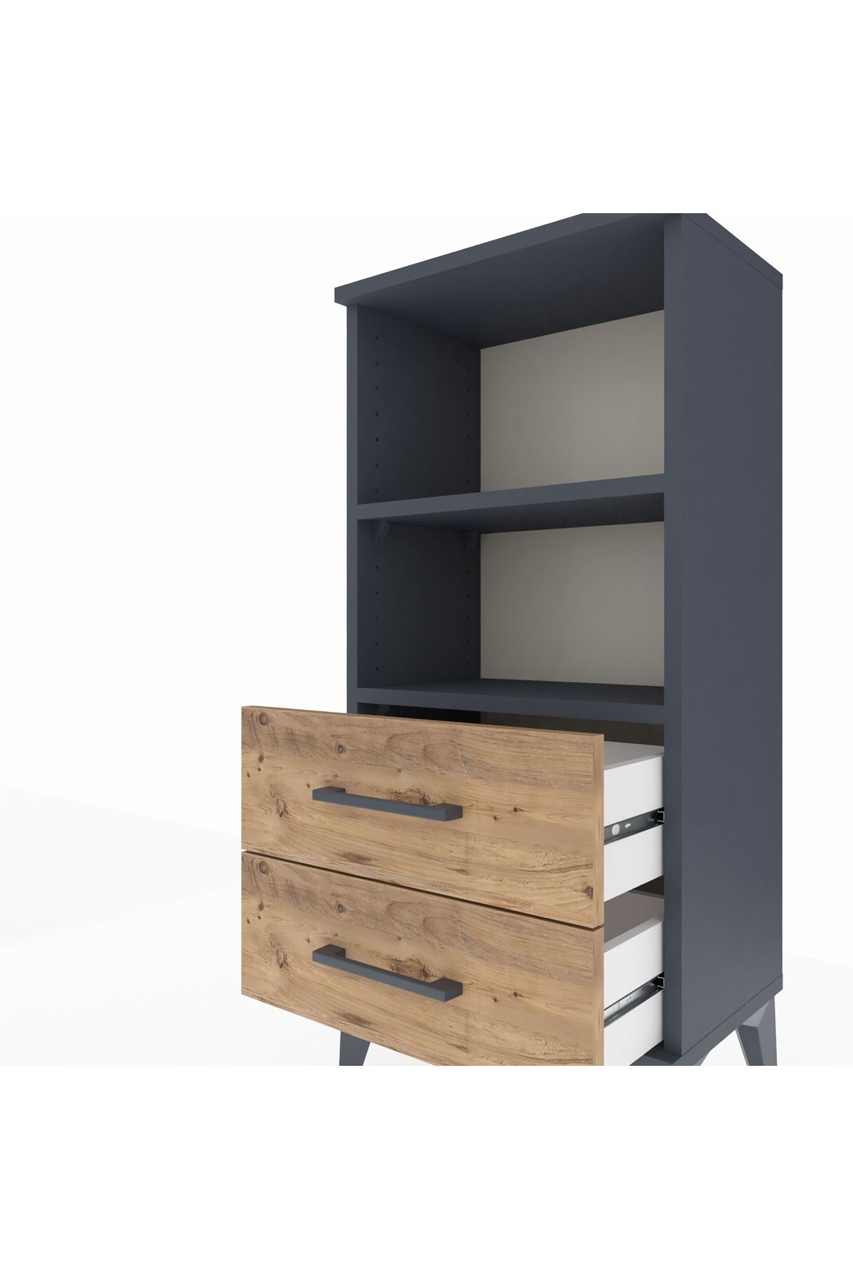 Arges Komodin 2 Raflı 2 Çekmeceli 44x30x96 - S09M004V6A