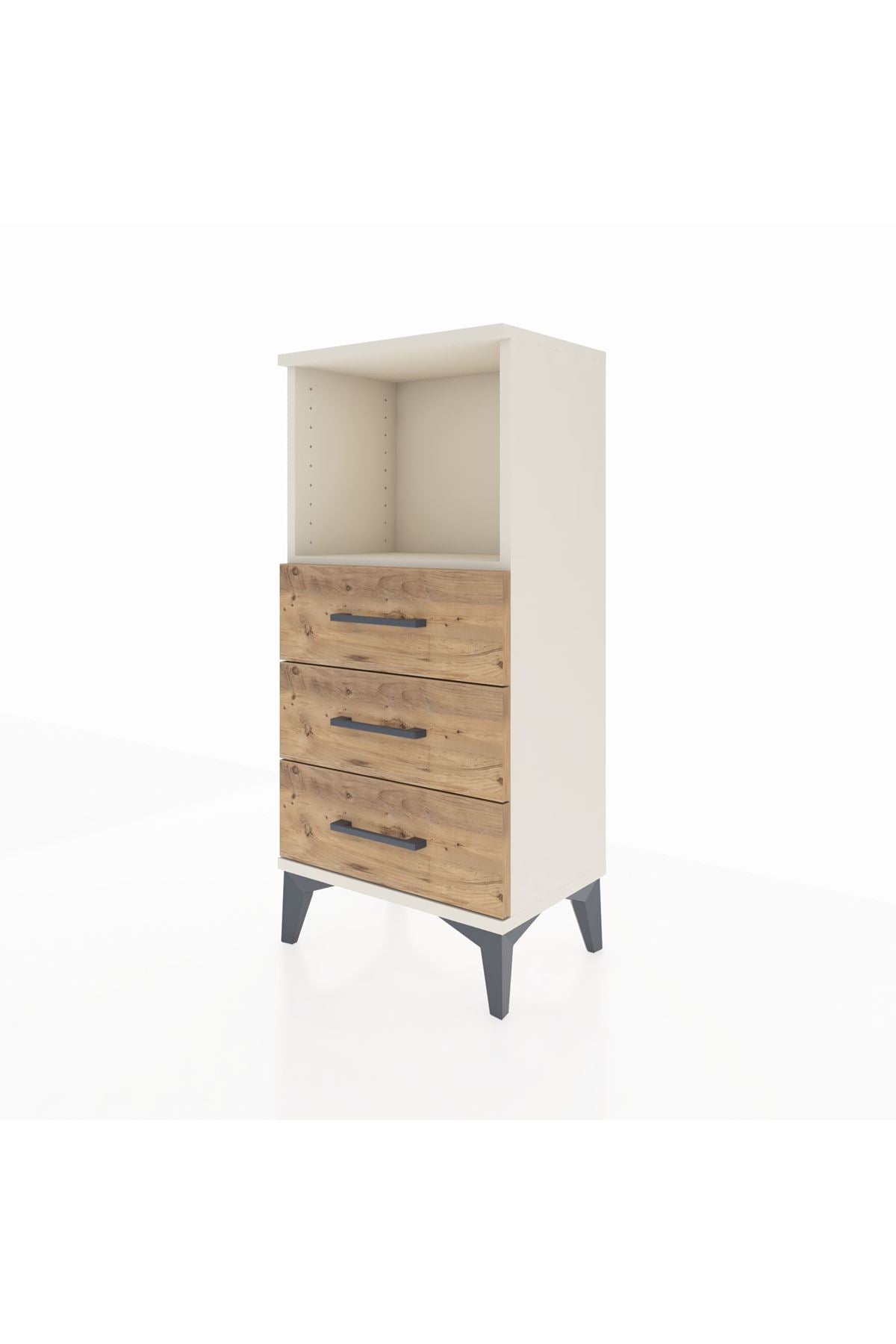 Arges Komodin Tek Raflı 3 Çekmeceli 44x30x96 - S09M005V3A