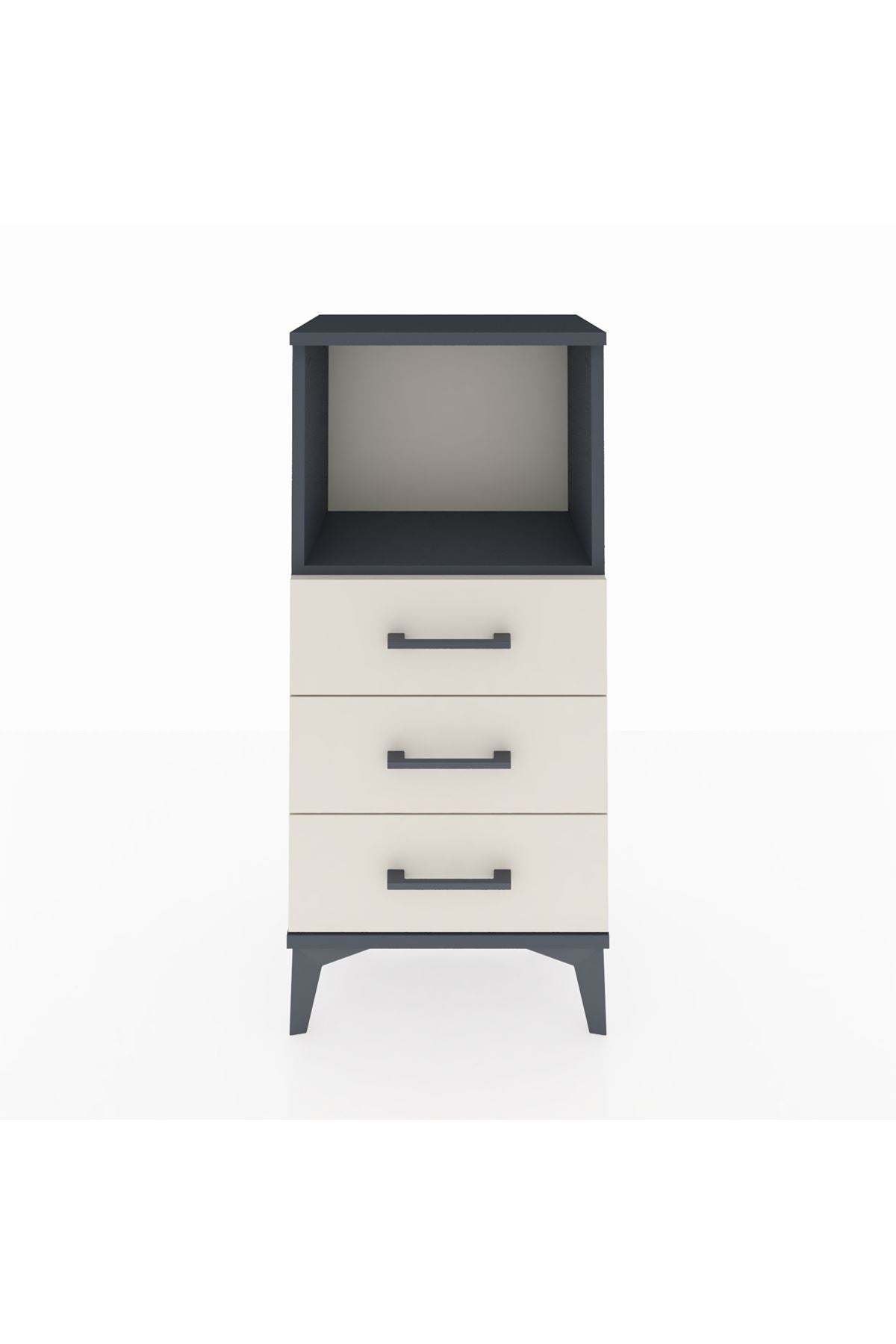 Arges Komodin Tek Raflı 3 Çekmeceli 44x30x96 - S09M005V4A
