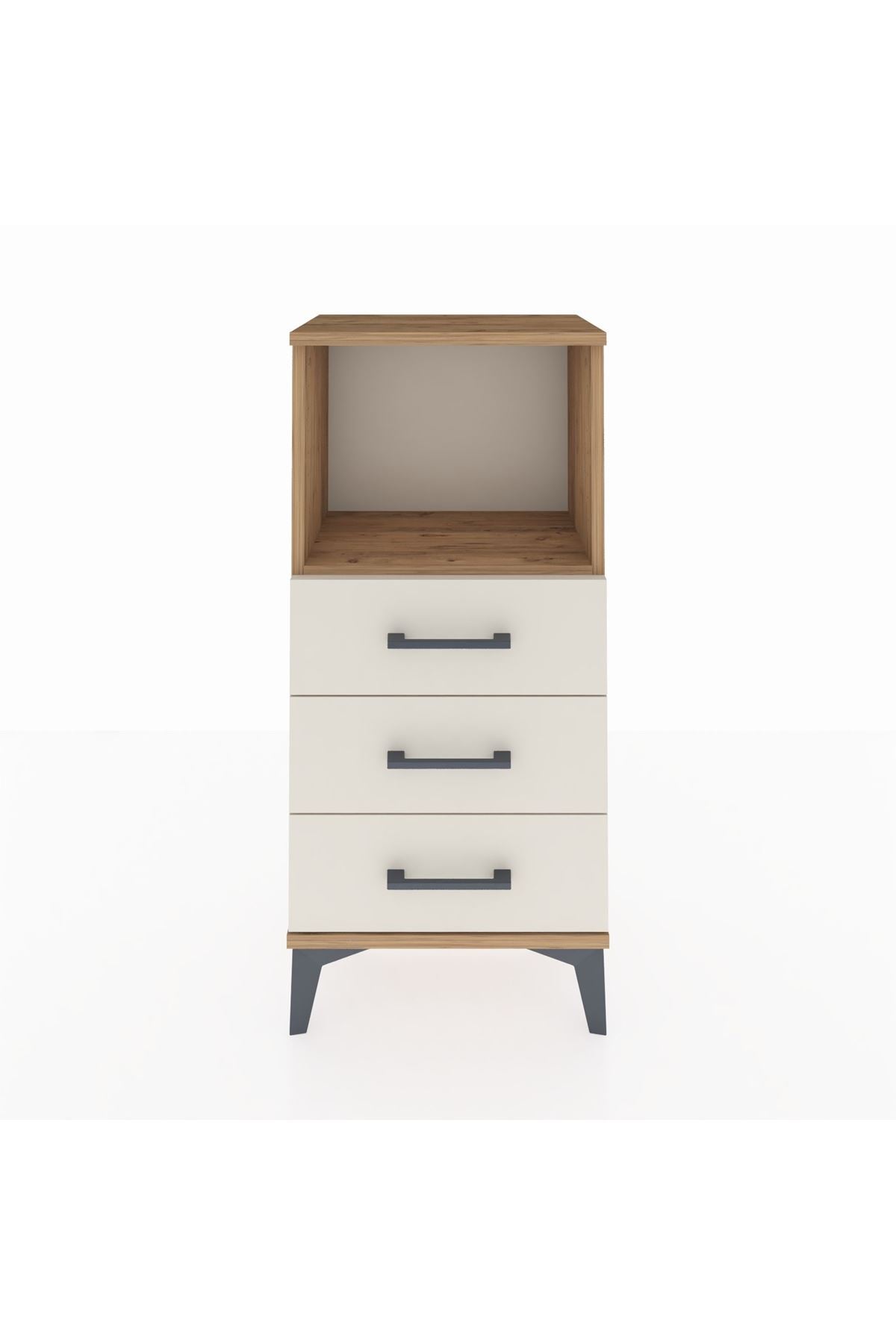 Arges Komodin Tek Raflı 3 Çekmeceli 44x30x96 - S09M005V7A