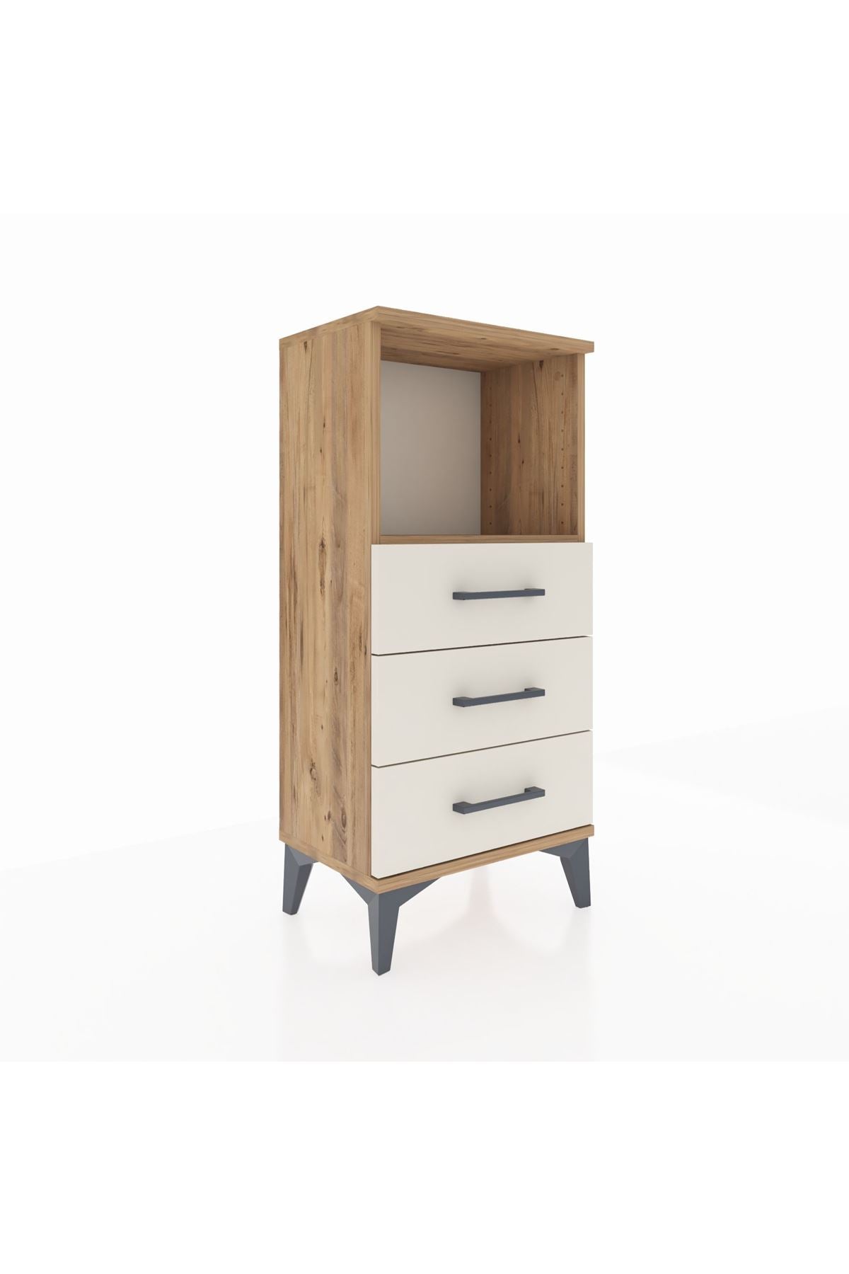 Arges Komodin Tek Raflı 3 Çekmeceli 44x30x96 - S09M005V7A