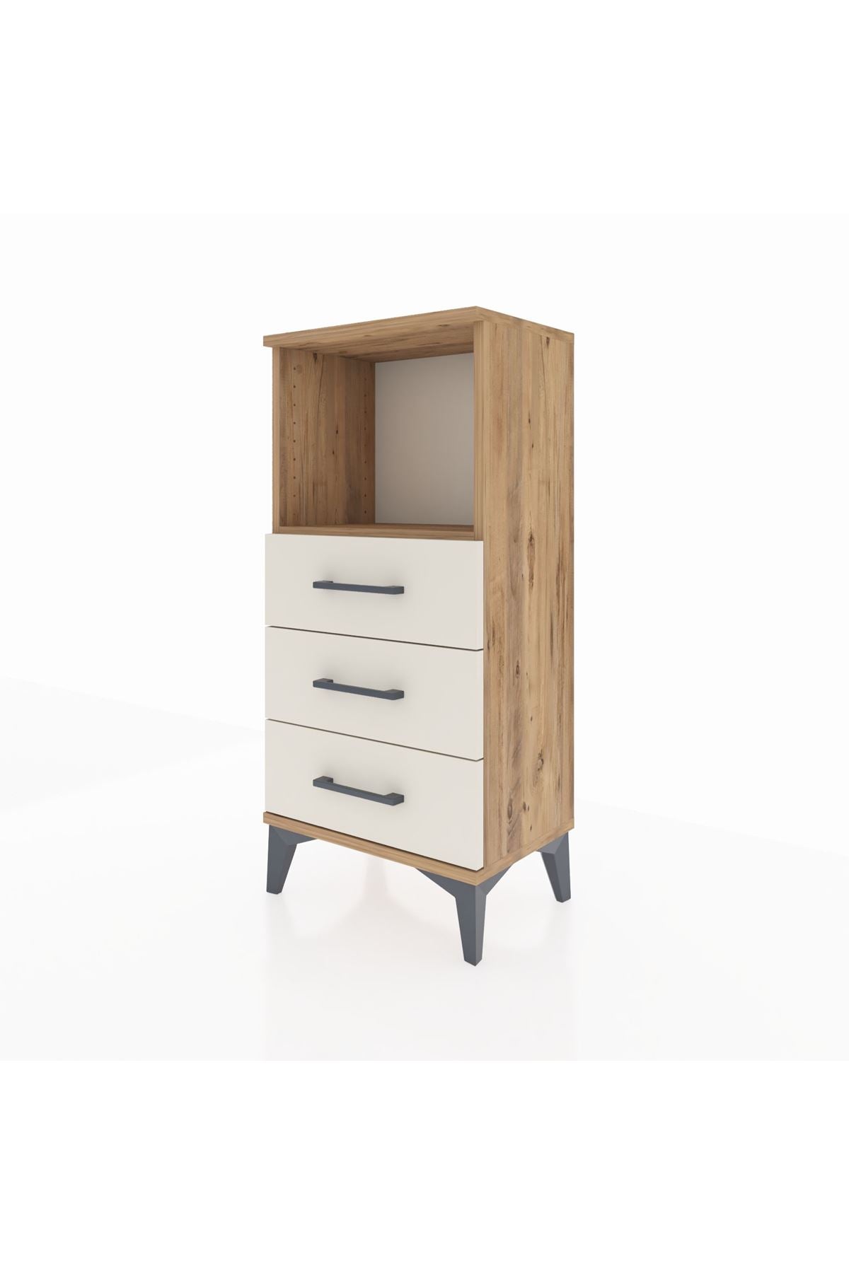 Arges Komodin Tek Raflı 3 Çekmeceli 44x30x96 - S09M005V7A