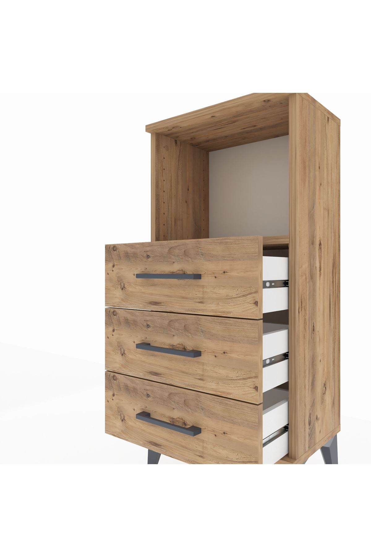 Arges Komodin Tek Raflı 3 Çekmeceli 44x30x96 - S09M005V9A