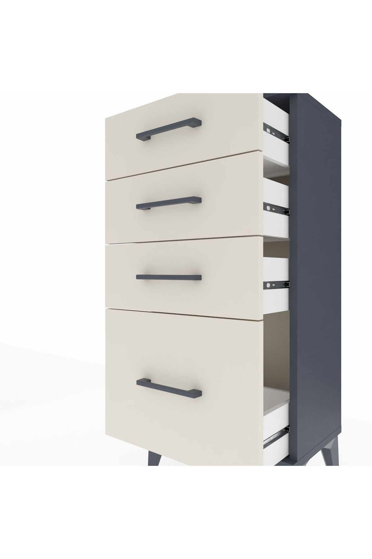 Arges Komodin 4 Çekmeceli 44x30x96 - S09M007V4A