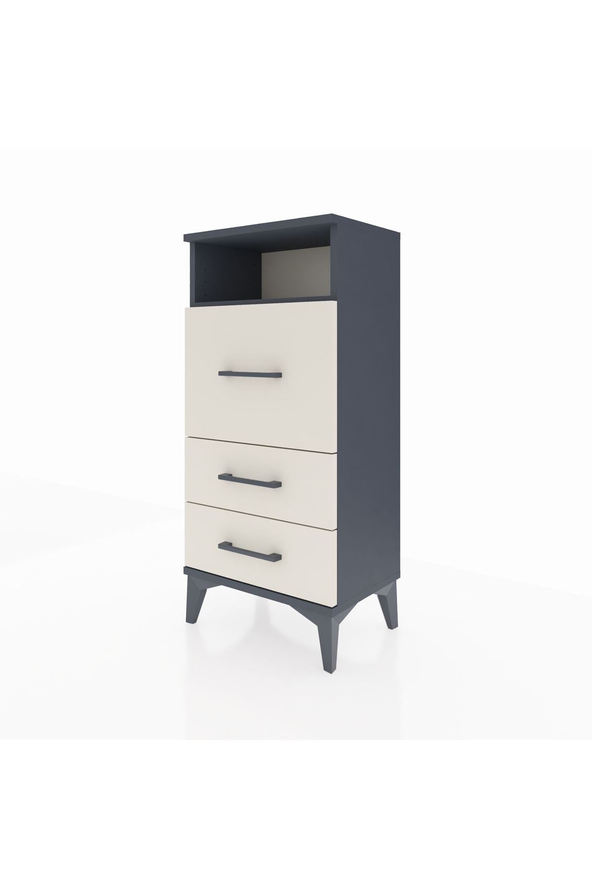 Arges Komodin Tek Raflı 3 Çekmeceli 44x30x96 - S09M009V4A