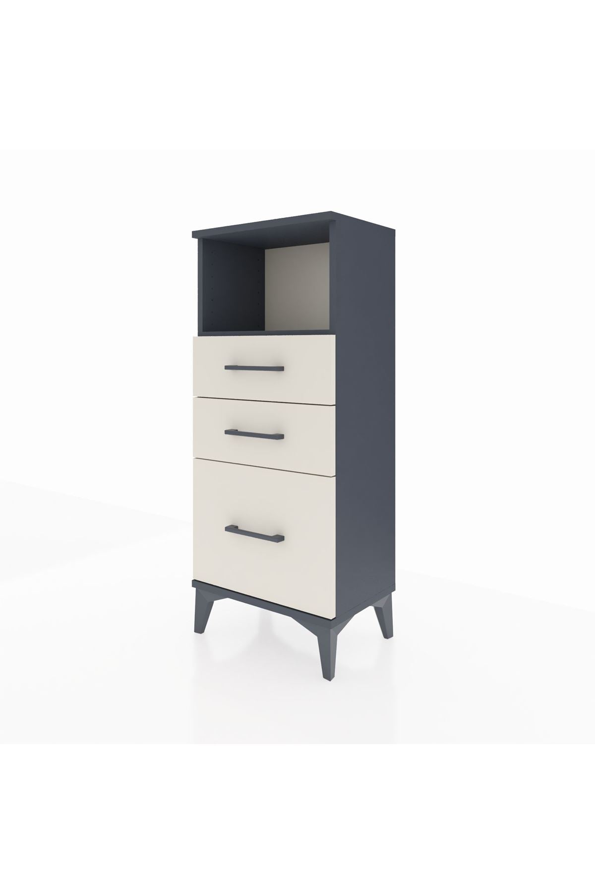 Arges Komodin Tek Raflı 3 Çekmeceli 44x30x106 - S10M014V4A