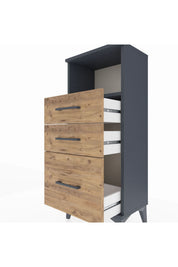 Arges Komodin Tek Raflı 3 Çekmeceli 44x30x106 - S10M014V6A