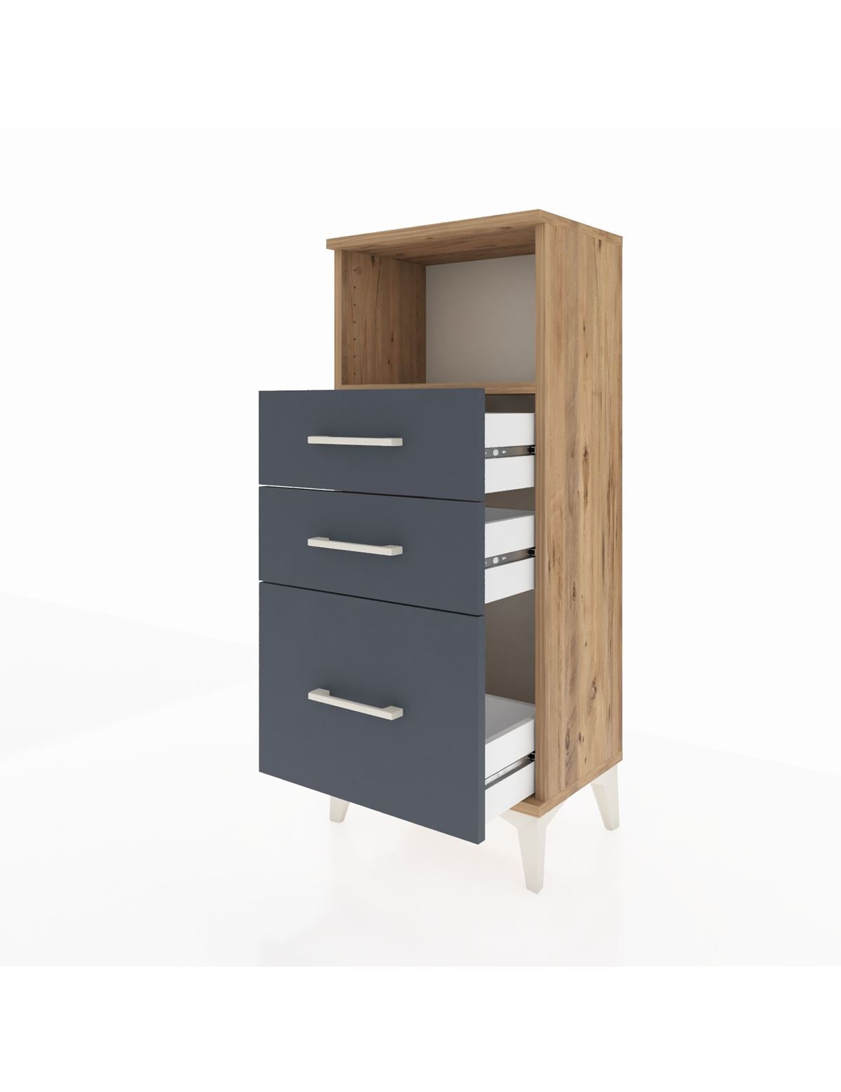 Arges Komodin Tek Raflı 3 Çekmeceli 44x30x106 - S10M014V8A