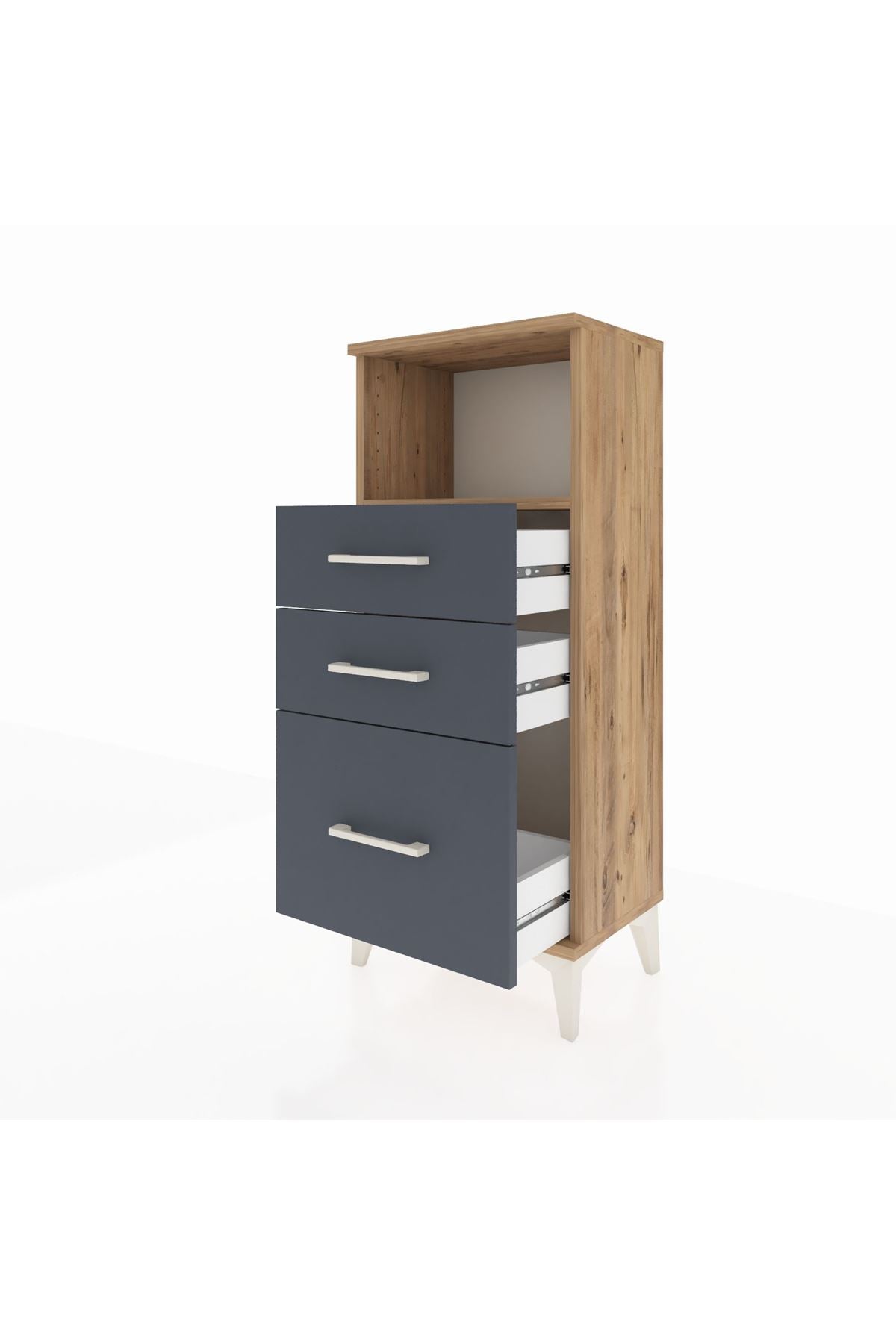 Arges Komodin Tek Raflı 3 Çekmeceli 44x30x106 - S10M014V8A