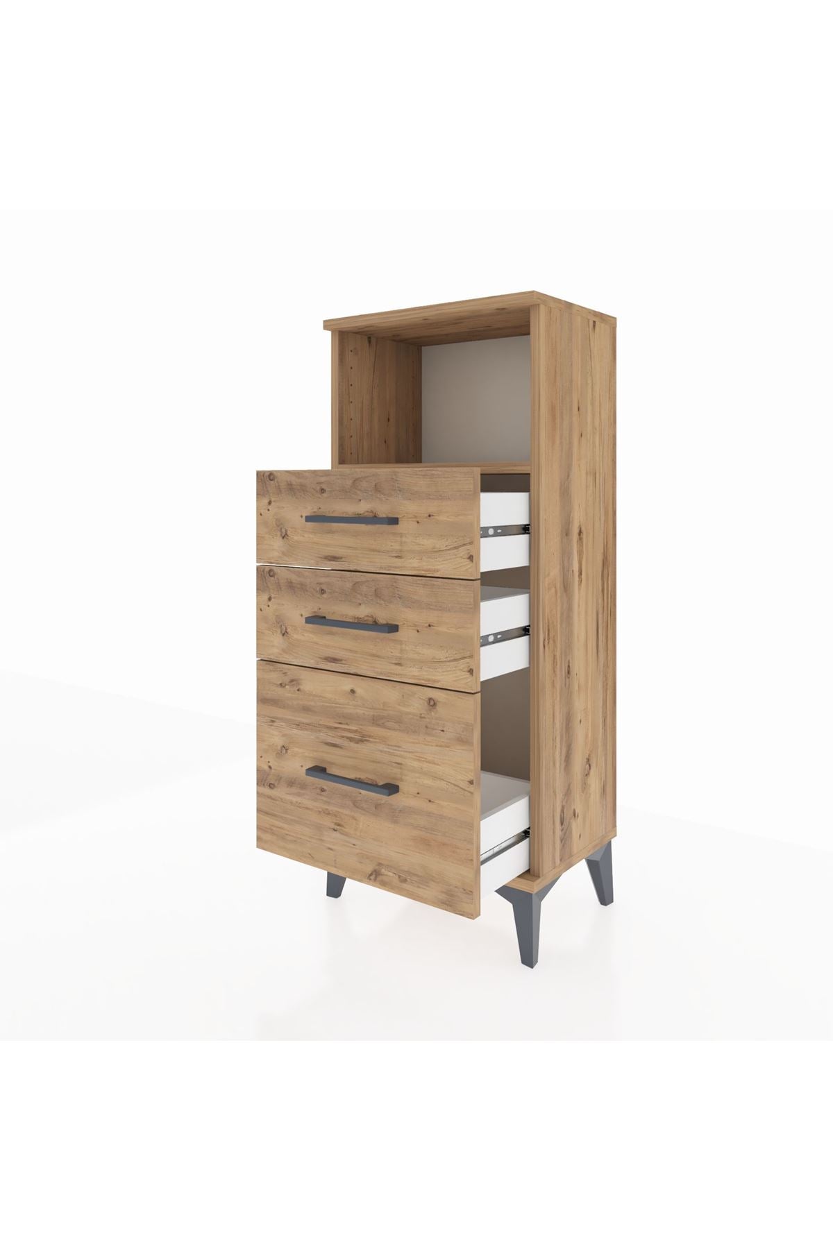 Arges Komodin Tek Raflı 3 Çekmeceli 44x30x106 - S10M014V9A