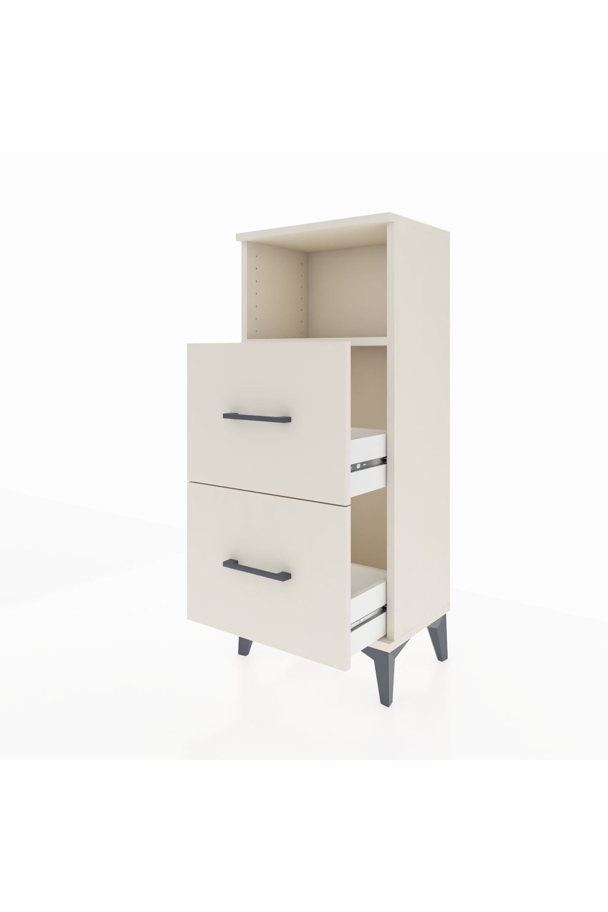 Arges Komodin Tek Raflı 2 Çekmeceli 44x30x106 - S10M015V1A