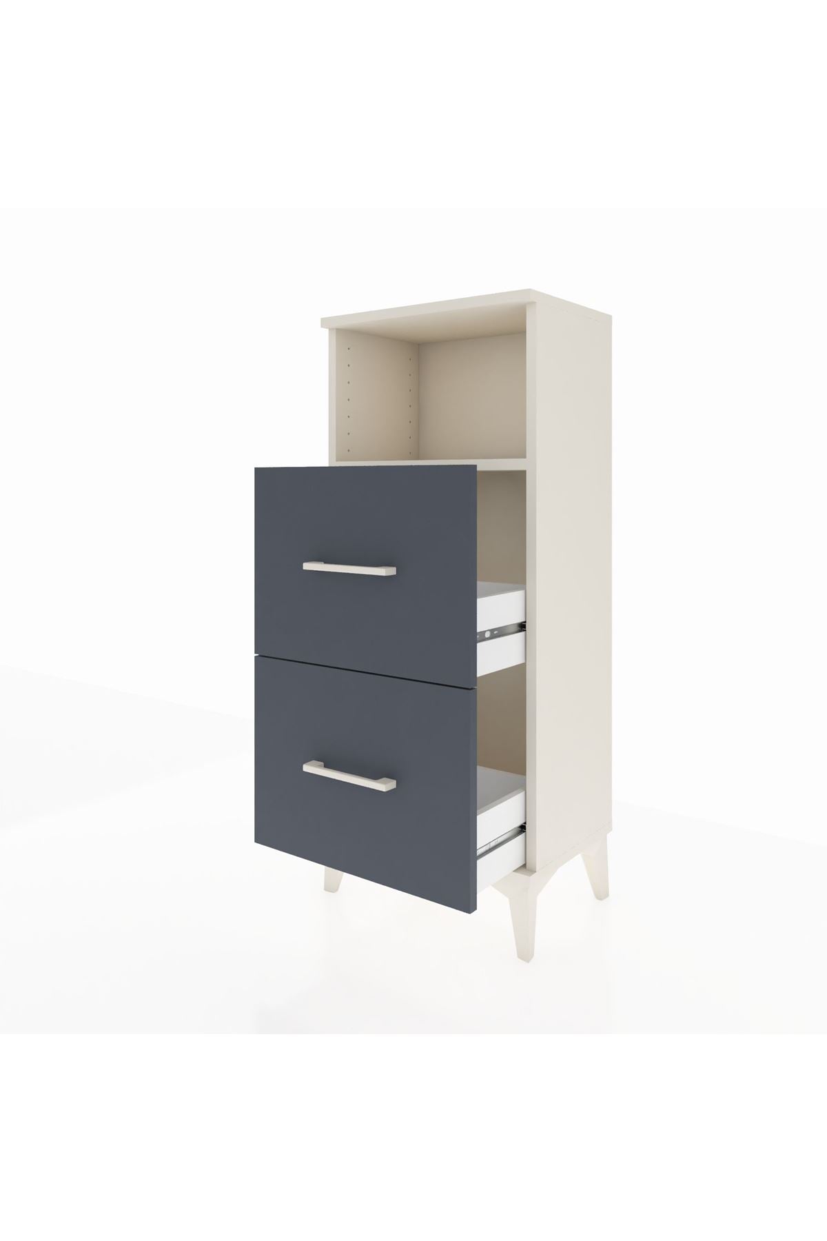 Arges Komodin Tek Raflı 2 Çekmeceli 44x30x106 - S10M015V2A