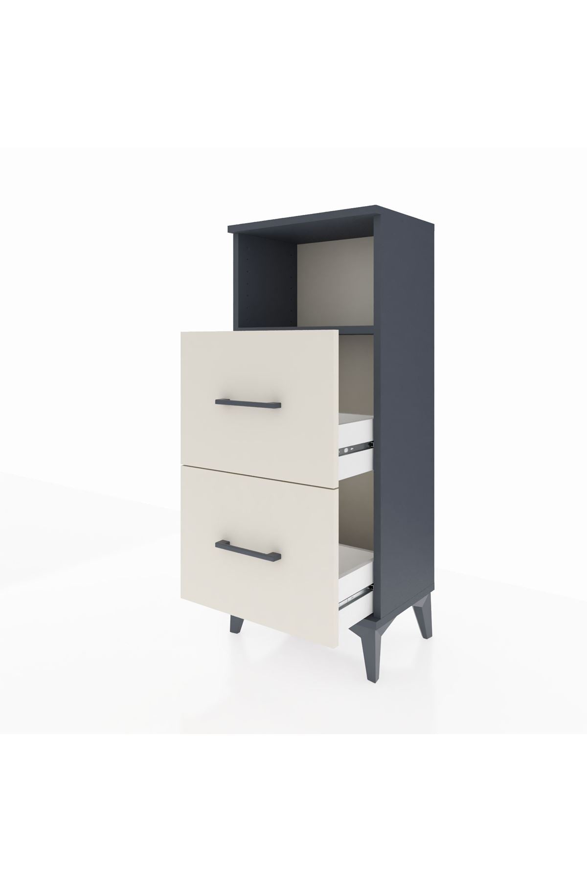 Arges Komodin Tek Raflı 2 Çekmeceli 44x30x106 - S10M015V4A