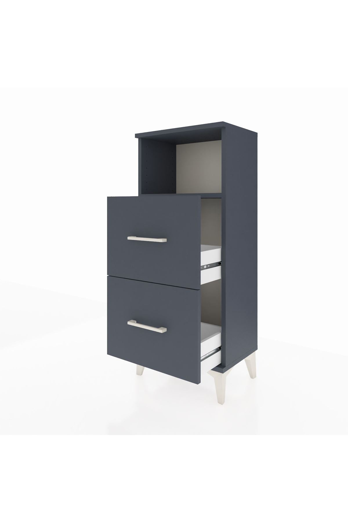 Arges Komodin Tek Raflı 2 Çekmeceli 44x30x106 - S10M015V5A