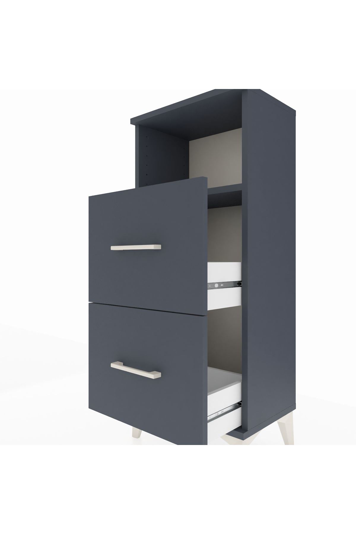Arges Komodin Tek Raflı 2 Çekmeceli 44x30x106 - S10M015V5A