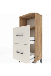 Arges Komodin Tek Raflı 2 Çekmeceli 44x30x106 - S10M015V7A