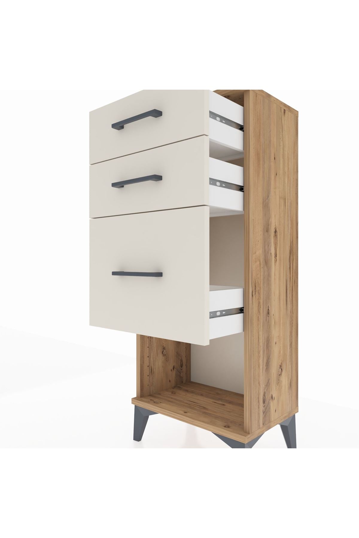 Arges Komodin 3 Çekmeceli 44x30x106 - S10M016V7A