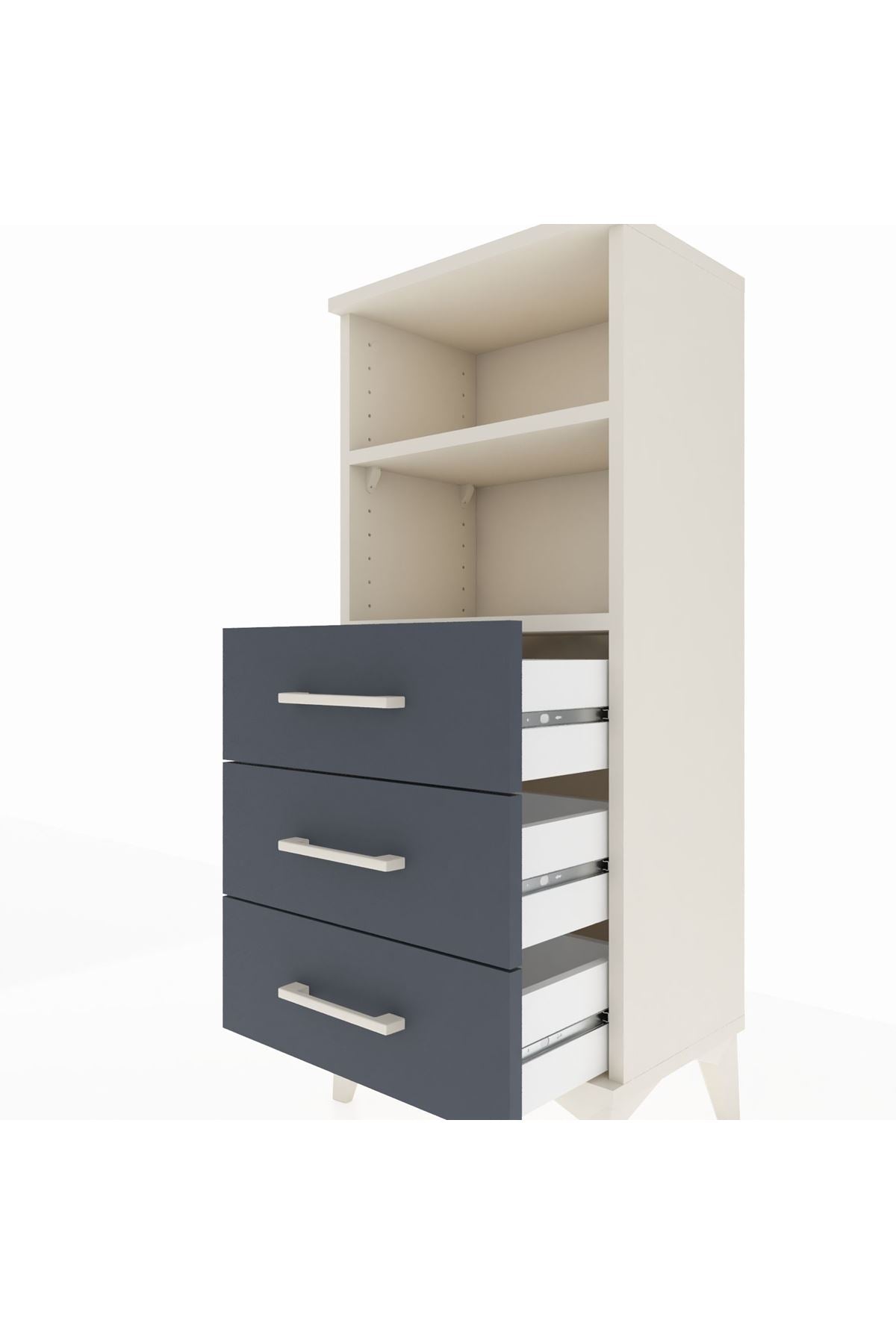 Arges Komodin 2 Raflı 3 Çekmeceli 44x30x106 - S10M017V2A
