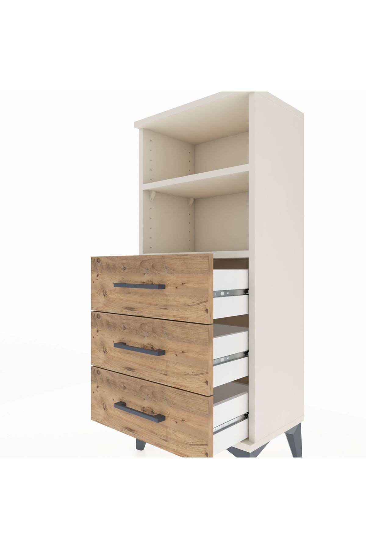 Arges Komodin 2 Raflı 3 Çekmeceli 44x30x106 - S10M017V3A