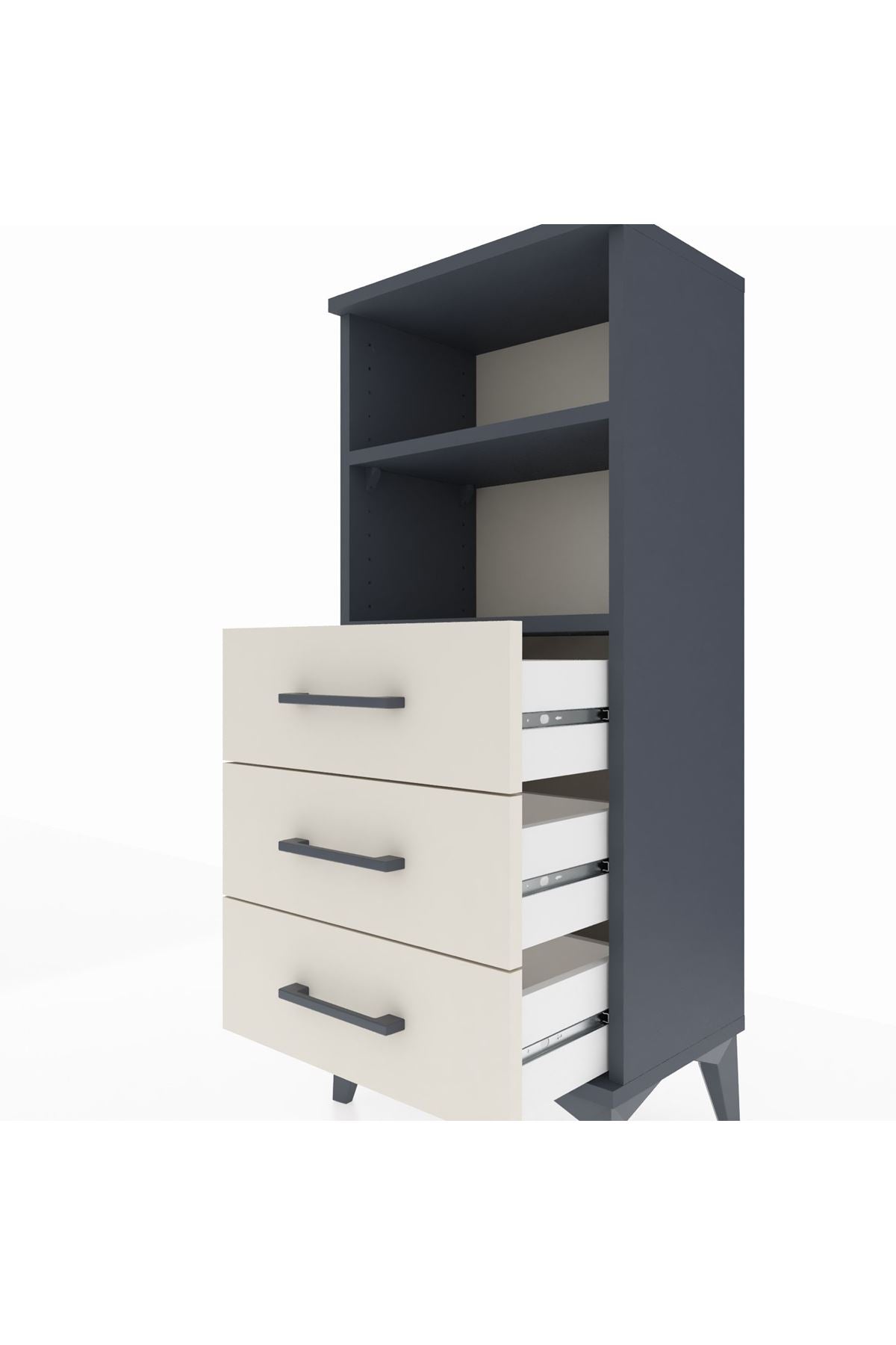 Arges Komodin 2 Raflı 3 Çekmeceli 44x30x106 - S10M017V4A