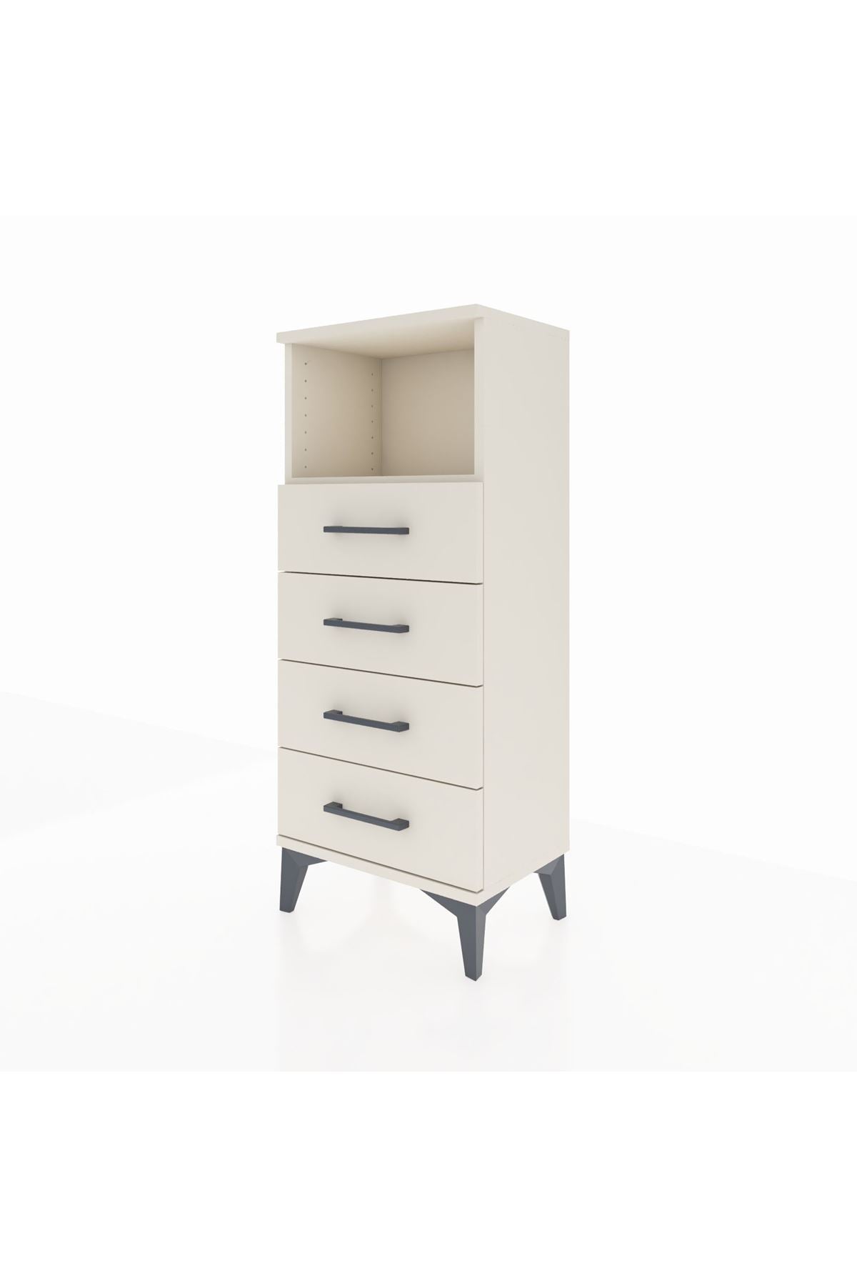 Arges Komodin Tek Raflı 4 Çekmeceli 44x30x106 - S10M018V1A
