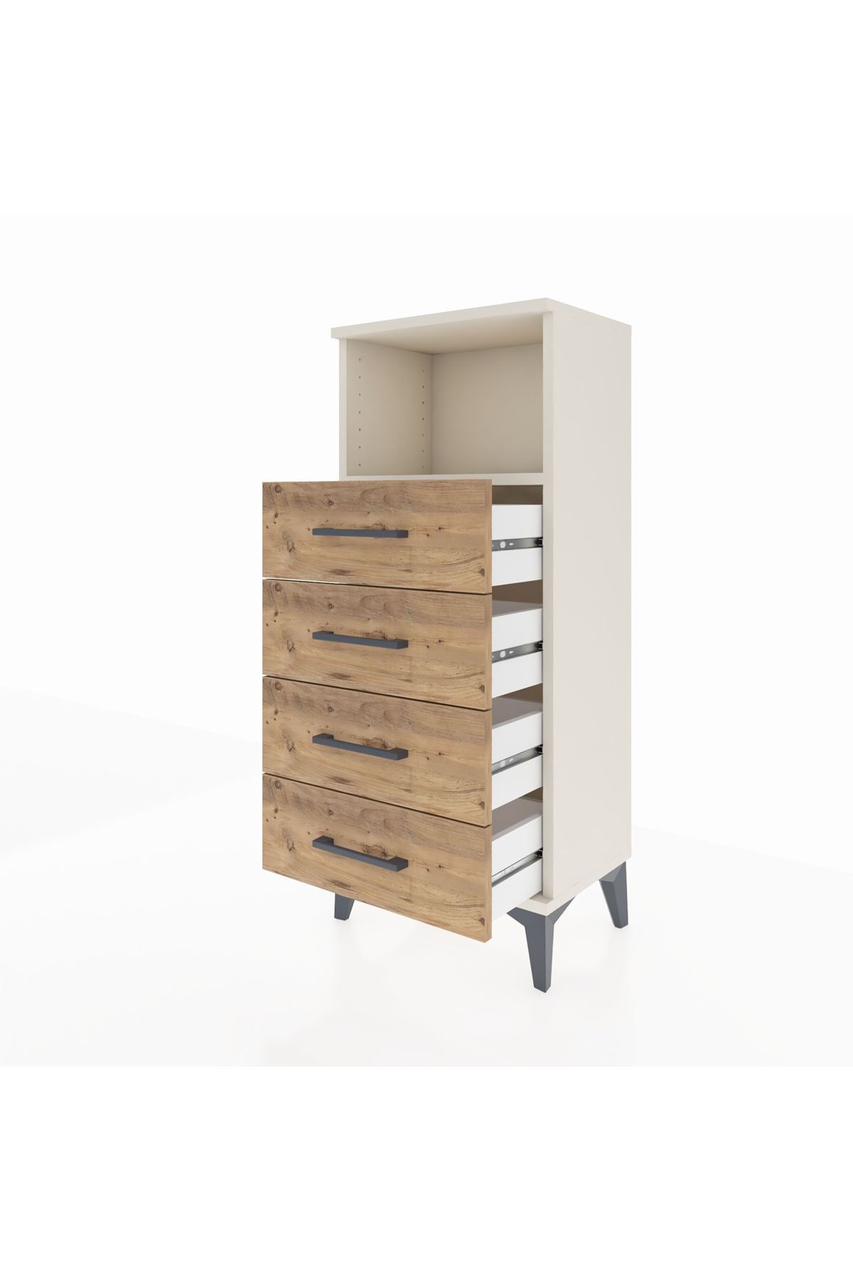 Arges Komodin Tek Raflı 4 Çekmeceli 44x30x106 - S10M018V3A