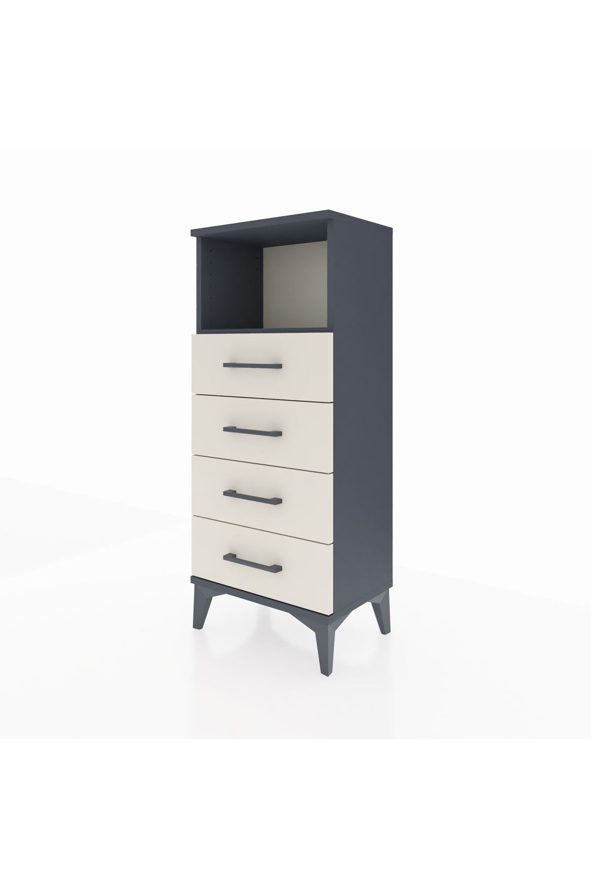 Arges Komodin Tek Raflı 4 Çekmeceli 44x30x106 - S10M018V4A