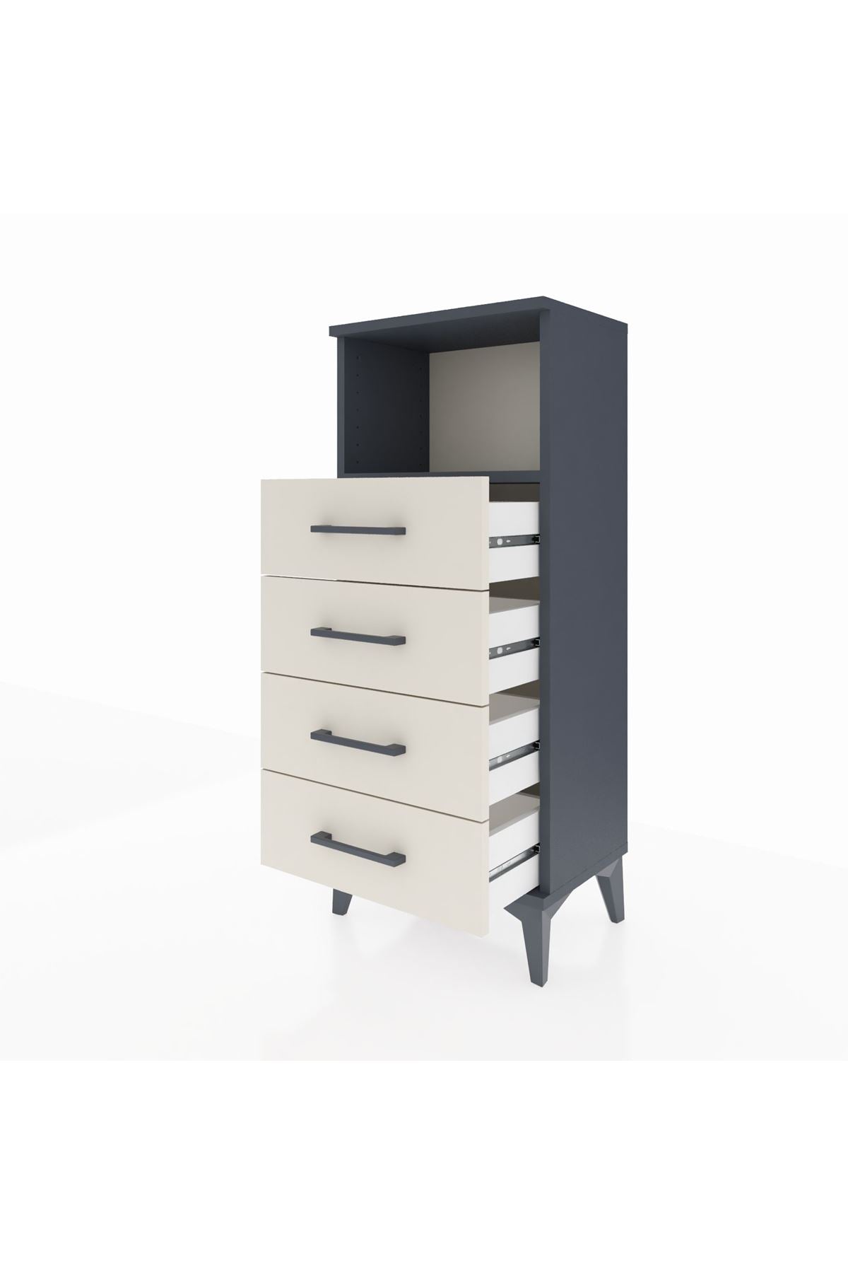 Arges Komodin Tek Raflı 4 Çekmeceli 44x30x106 - S10M018V4A