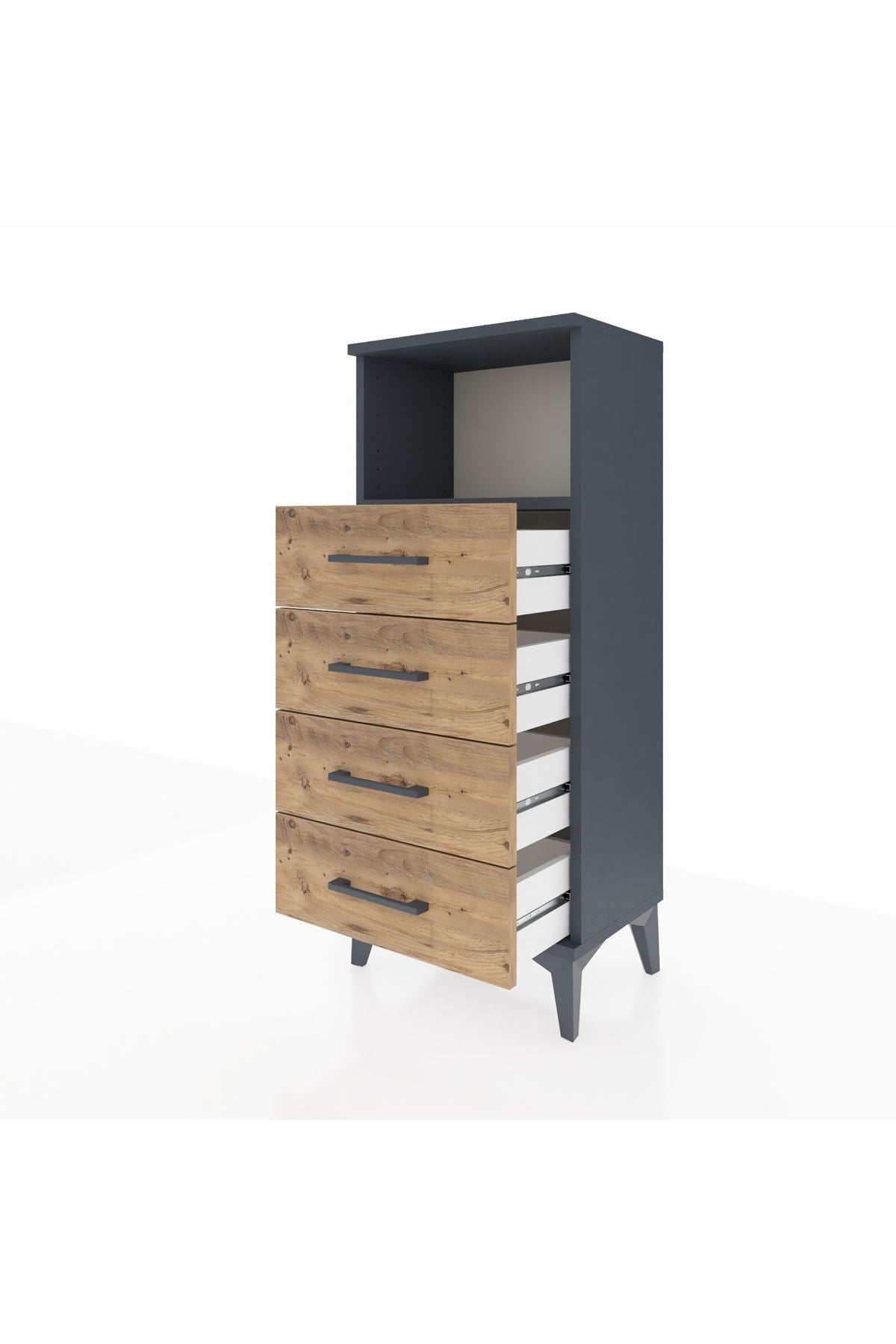 Arges Komodin Tek Raflı 4 Çekmeceli 44x30x106 - S10M018V6A