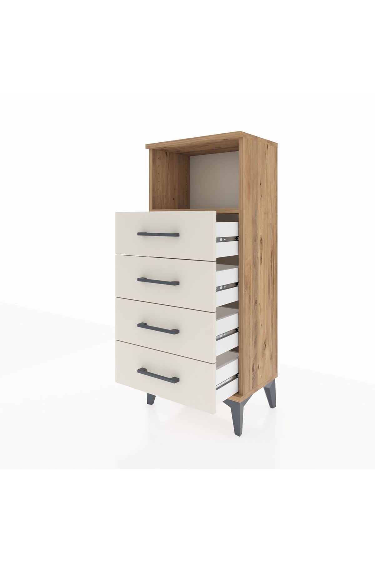 Arges Komodin Tek Raflı 4 Çekmeceli 44x30x106 - S10M018V7A