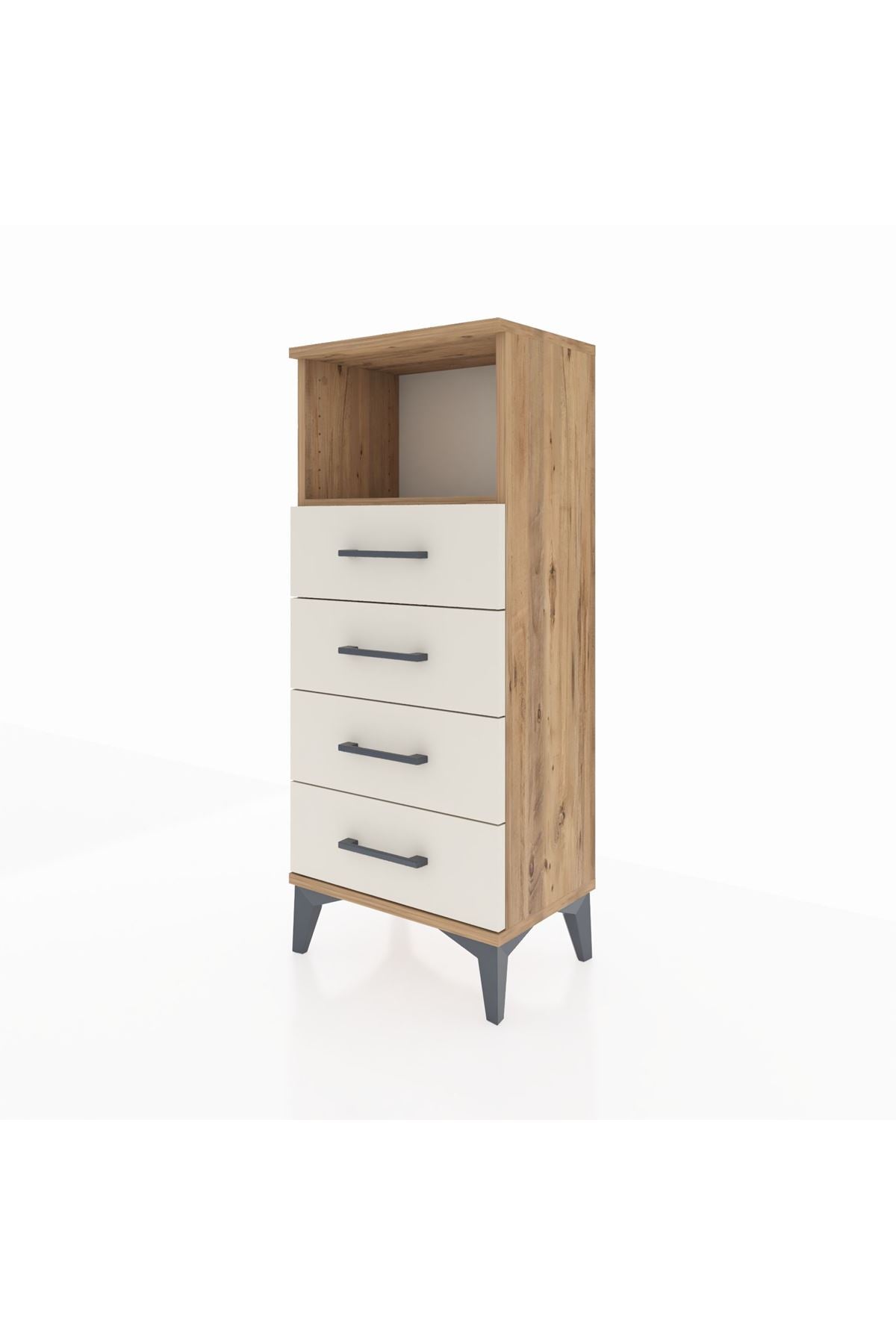Arges Komodin Tek Raflı 4 Çekmeceli 44x30x106 - S10M018V7A