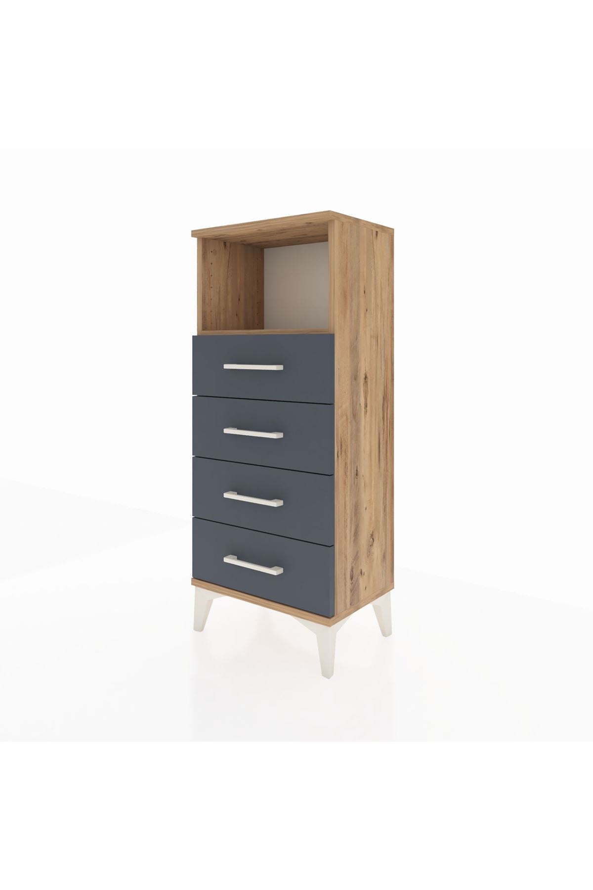 Arges Komodin Tek Raflı 4 Çekmeceli 44x30x106 - S10M018V8A