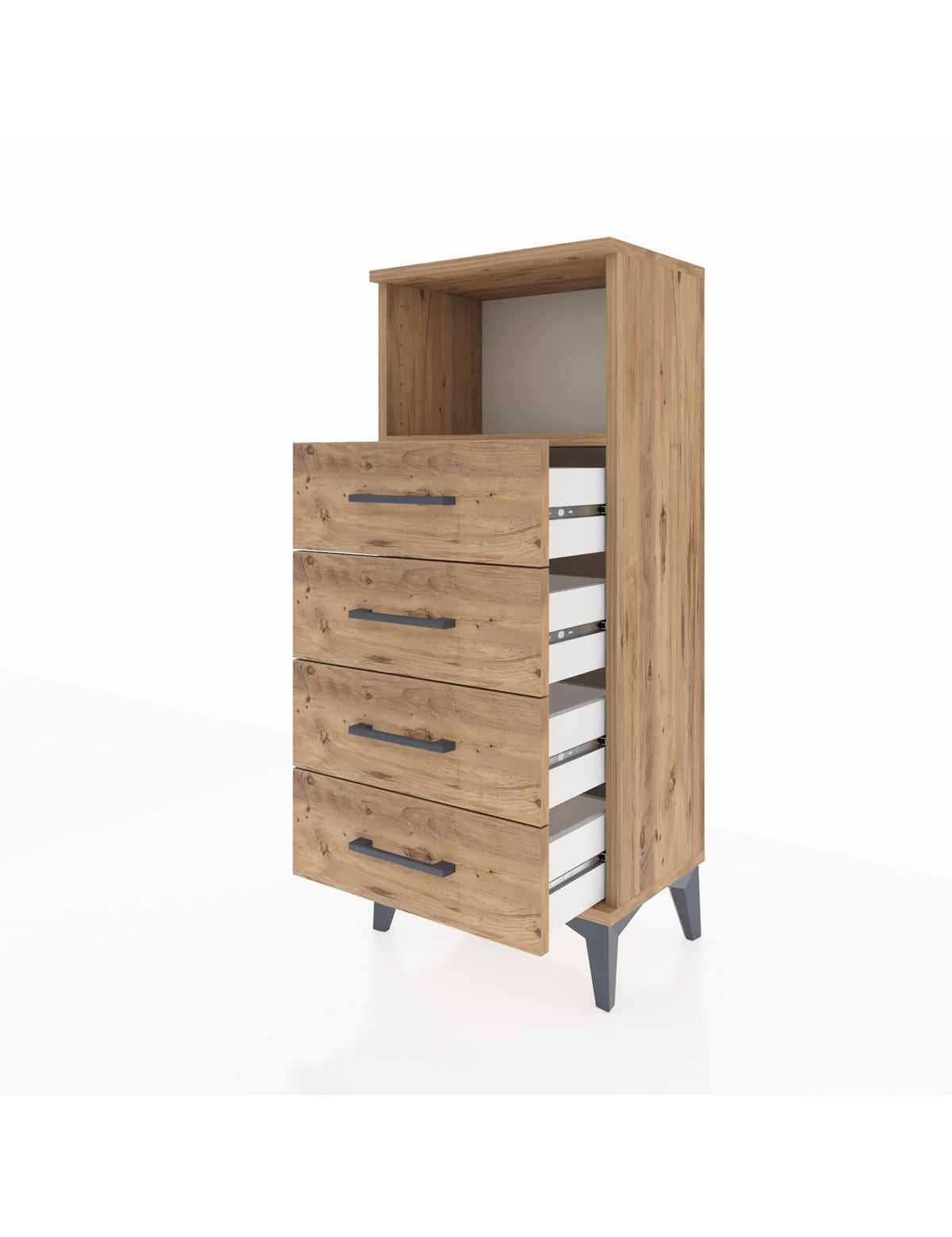 Arges Komodin Tek Raflı 4 Çekmeceli 44x30x106 - S10M018V9A