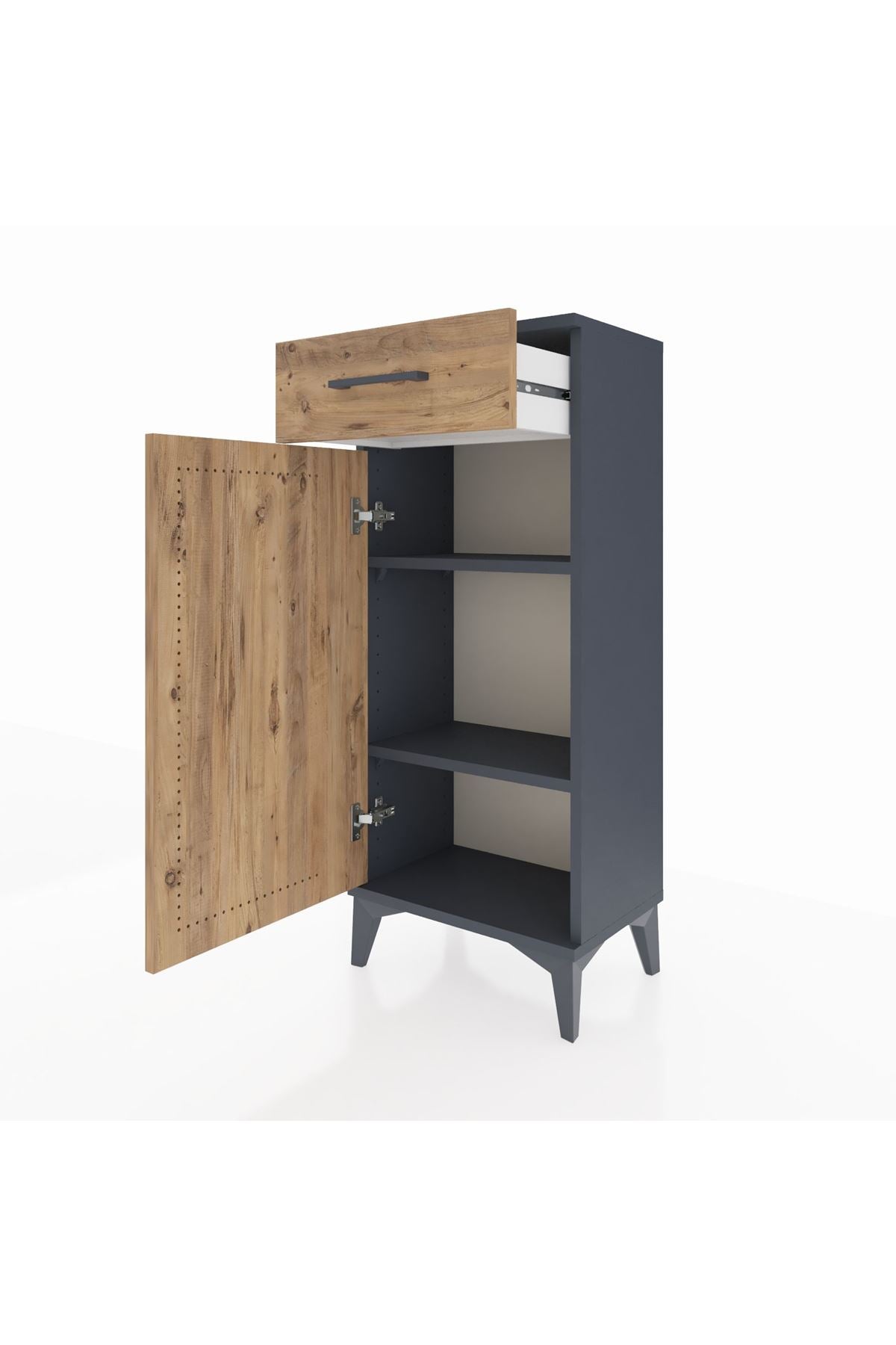 Arges Komodin 2 Raflı Tek Çekmeceli Tek Kapaklı 44x30x106 - S10M005V6A