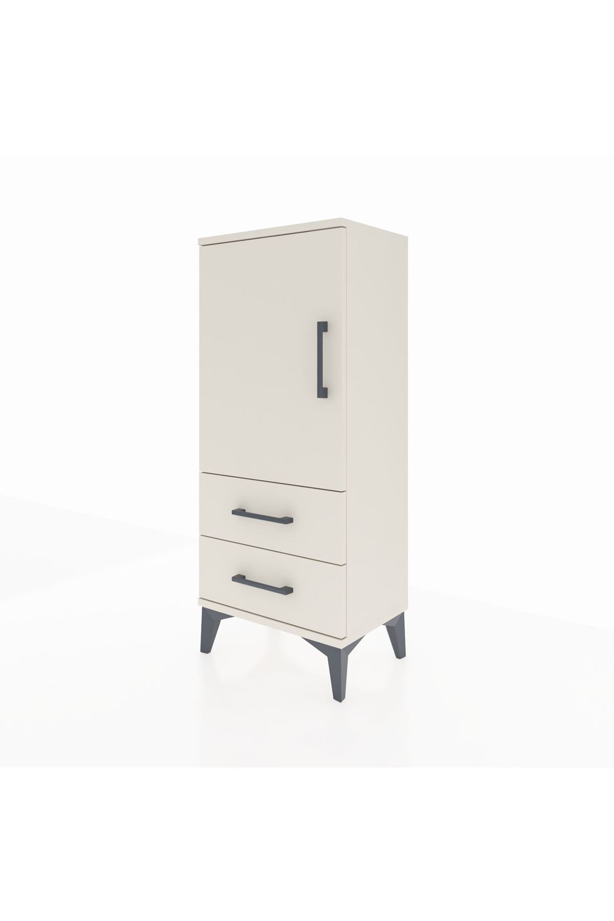 Arges Komodin 2 Raflı 2 Çekmeceli Tek Kapaklı 44x30x106 - S10M007V1A