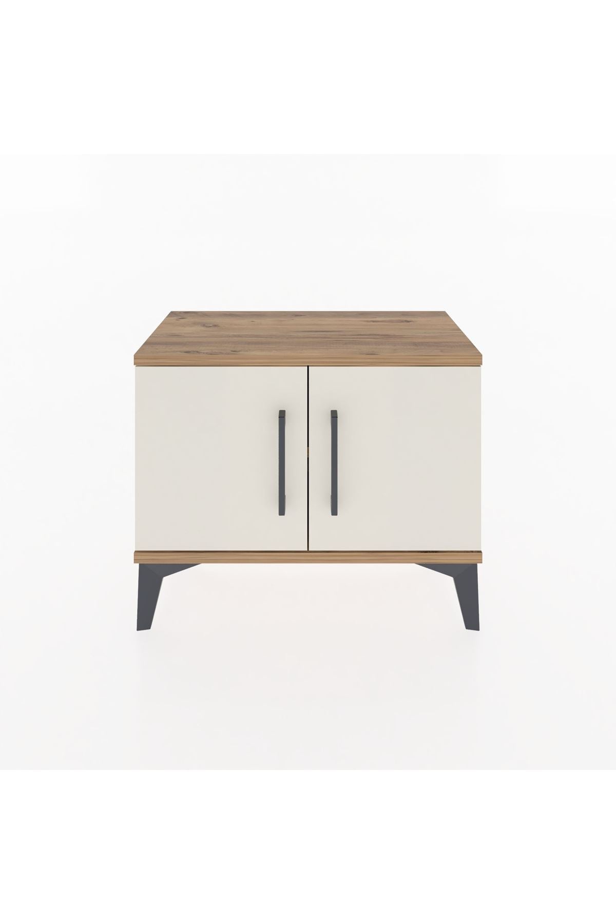 Arges Komodin Tek Raflı 2 Kapaklı 60x30x48 - S11M005V7A