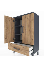 Arges Komodin 2 Raflı Tek Çekmeceli 2 Kapaklı 60x30x96 - S14M041V6A