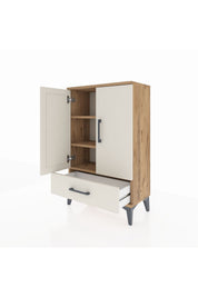 Arges Komodin 2 Raflı Tek Çekmeceli 2 Kapaklı 60x30x96 - S14M041V7A