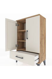 Arges Komodin 2 Raflı Tek Çekmeceli 2 Kapaklı 60x30x96 - S14M041V7A