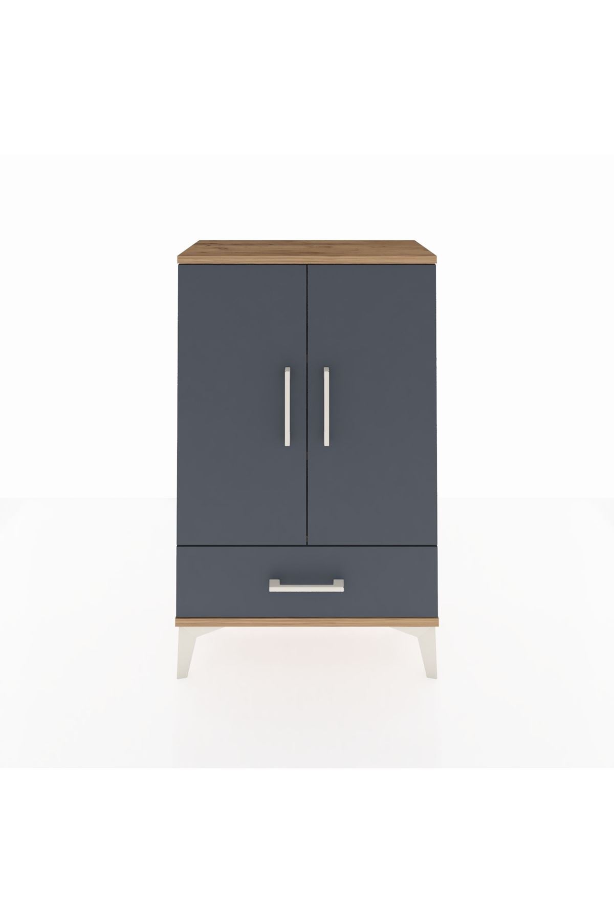 Arges Komodin 2 Raflı Tek Çekmeceli 2 Kapaklı 60x30x96 - S14M041V8A