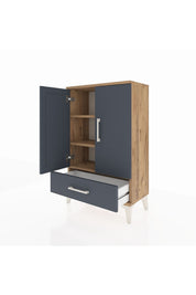 Arges Komodin 2 Raflı Tek Çekmeceli 2 Kapaklı 60x30x96 - S14M041V8A