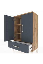 Arges Komodin 2 Raflı Tek Çekmeceli 2 Kapaklı 60x30x96 - S14M041V8A